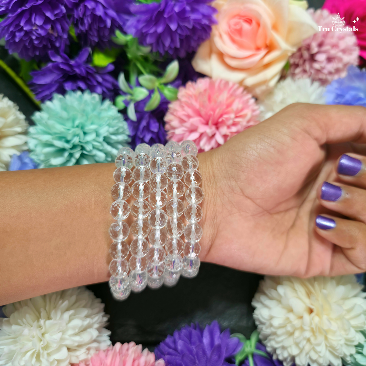 Diamond-Cut Clear Quartz Bracelet — Clarity, Positive Energy & Intention Amplification