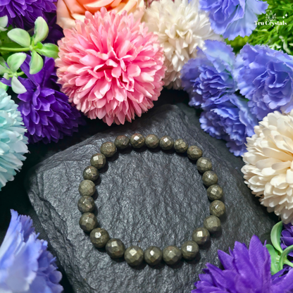 Diamond-Cut Pyrite Bracelet — Money , Prosperity, Confidence & Opportunity