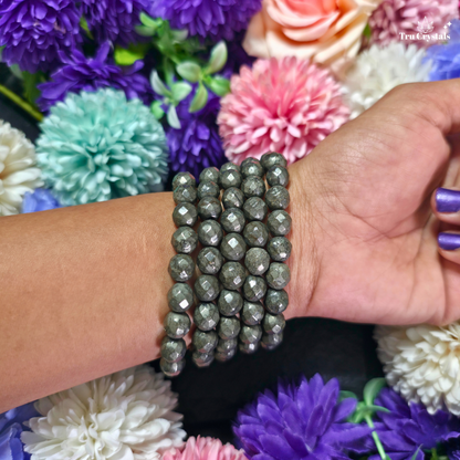 Diamond-Cut Pyrite Bracelet — Money , Prosperity, Confidence & Opportunity