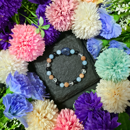 Aquarius Zodiac Birthstone Bracelet — Clarity, Independence & Grounding