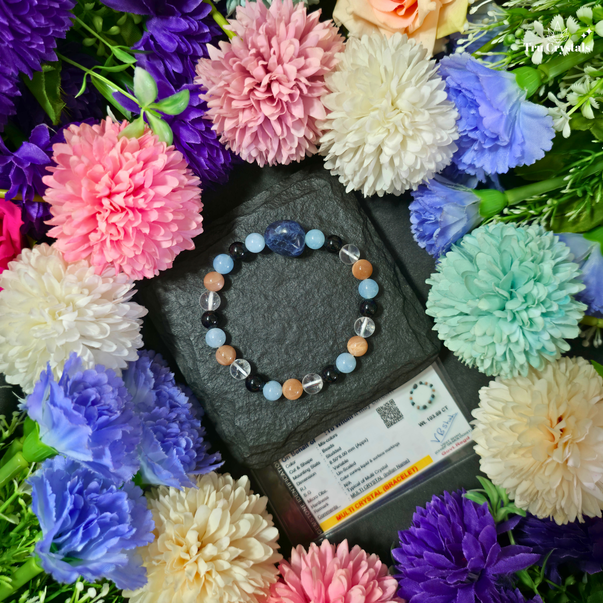 Aquarius Zodiac Birthstone Bracelet — Clarity, Independence & Grounding