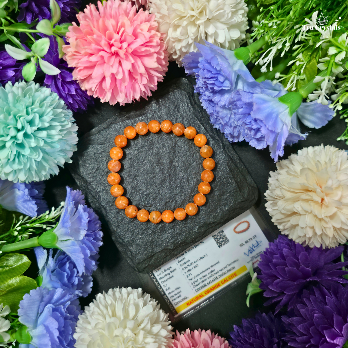 Natural Orange Calcite Bracelet — Joy, Creativity & Positive Energy
