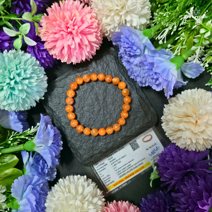Natural Orange Calcite Bracelet — Joy, Creativity & Positive Energy