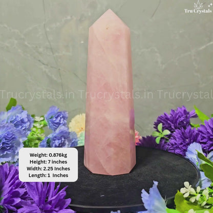 Rose Quartz Jumbo Tower(0.876 kgs)