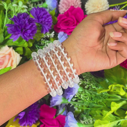 Clear Quartz Bracelet — Strength, Clarity and Positive Energy | Crown Chakra | TruCrystals