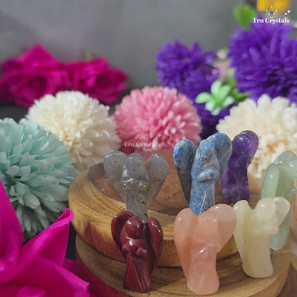 7 Chakra Crystal Angel Set (1 Inch)— Chakra Balance, Protection & Spiritual Harmony | TruCrystals
