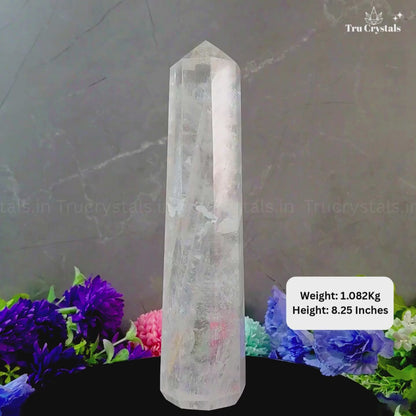 Clear Quartz Jumbo Tower – For Amplification, Healing & Positive Energy- 0.873 Kgs