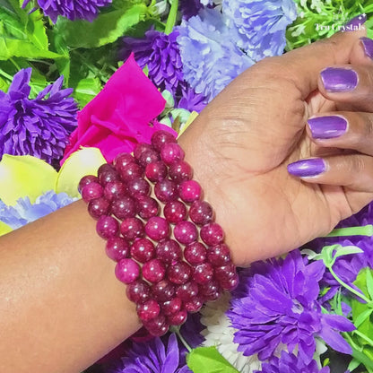 Natural Pink Ruby Bracelet (Certified)