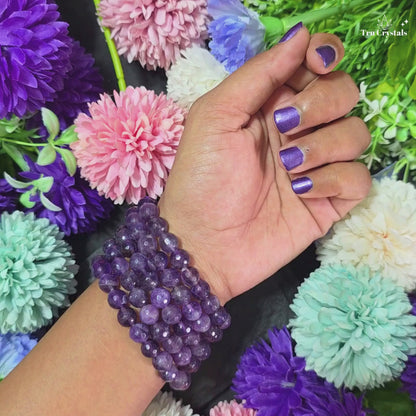 Faceted Amethyst Bracelet — Calmness, Intuition & Spiritual Awareness