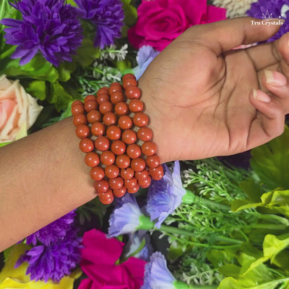 Red Jasper Bracelet — Patience, Grounding and Inner Strength | Root Chakra | TruCrystals