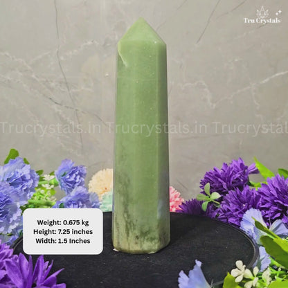 Green Aventurine Healing Tower – Luck, Balance & Abundance Energy