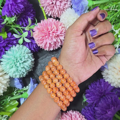 Natural Orange Calcite Bracelet — Joy, Creativity & Positive Energy
