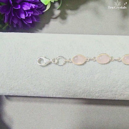 Rose Quartz Silver Bracelet – Love, Harmony & Emotional Healing