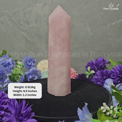 Rose Quartz Tower – Natural Crystal Point for Love(0.513 Grams)