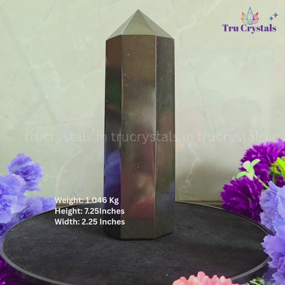 Jumbo Black Obsidian Tower|Protection & Grounding| Bhakti (1.046Kgs)