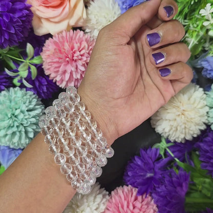 Diamond-Cut Clear Quartz Bracelet — Clarity, Positive Energy & Intention Amplification