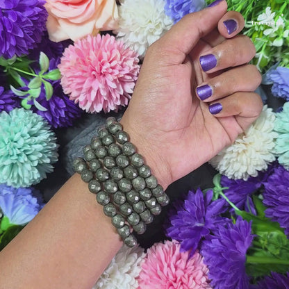 Diamond-Cut Pyrite Bracelet — Money , Prosperity, Confidence & Opportunity