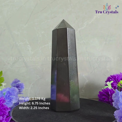 Jumbo Black Obsidian Tower|Protection & Grounding| Brisha (1.178Kgs)