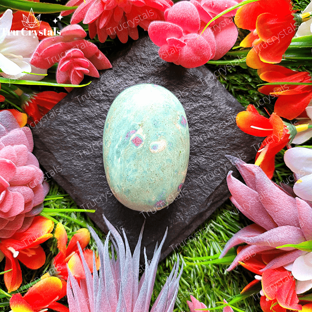 Ruby Fuchsite - Palm Stone to attract energy of happiness