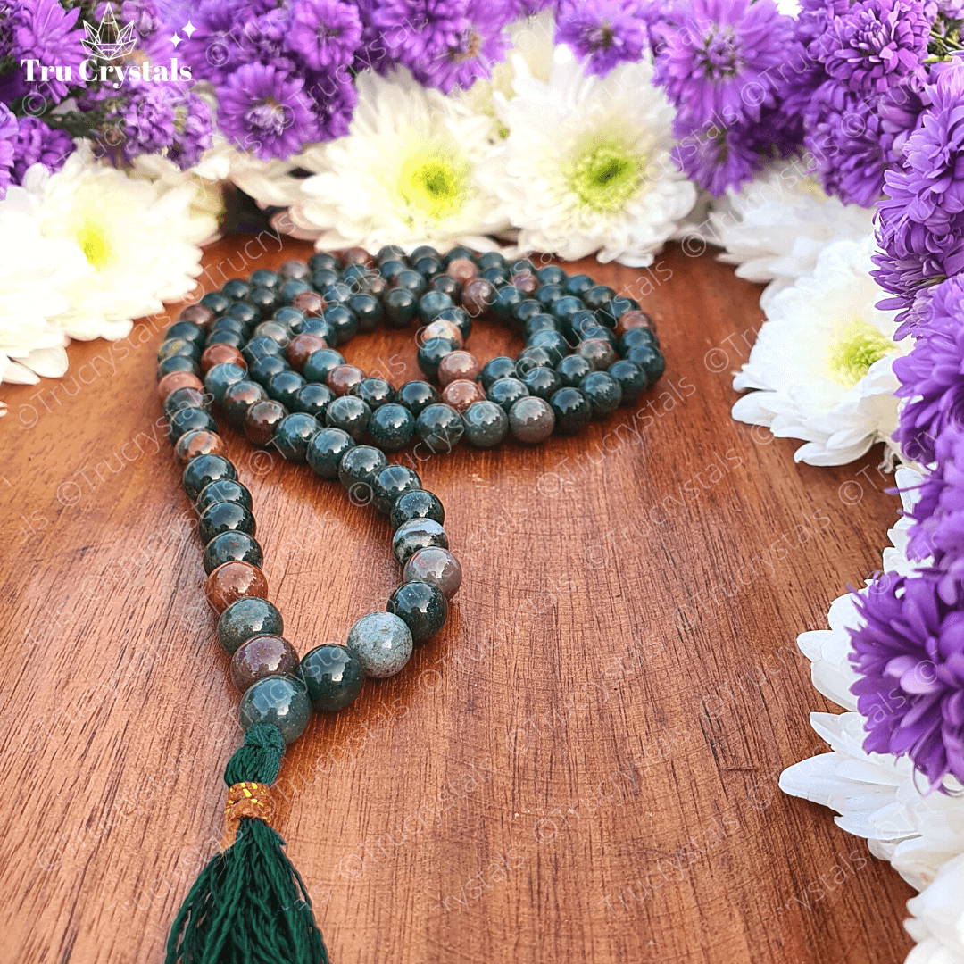 Indian Blood stone Japa Mala: For Mental Clarity & Decision Making