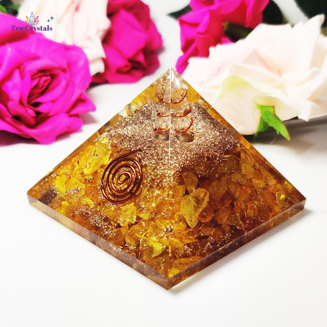 Citrine Orgonite Pyramid For Successful Business