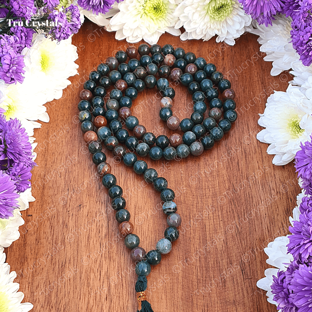 Indian Blood stone Japa Mala: For Mental Clarity & Decision Making