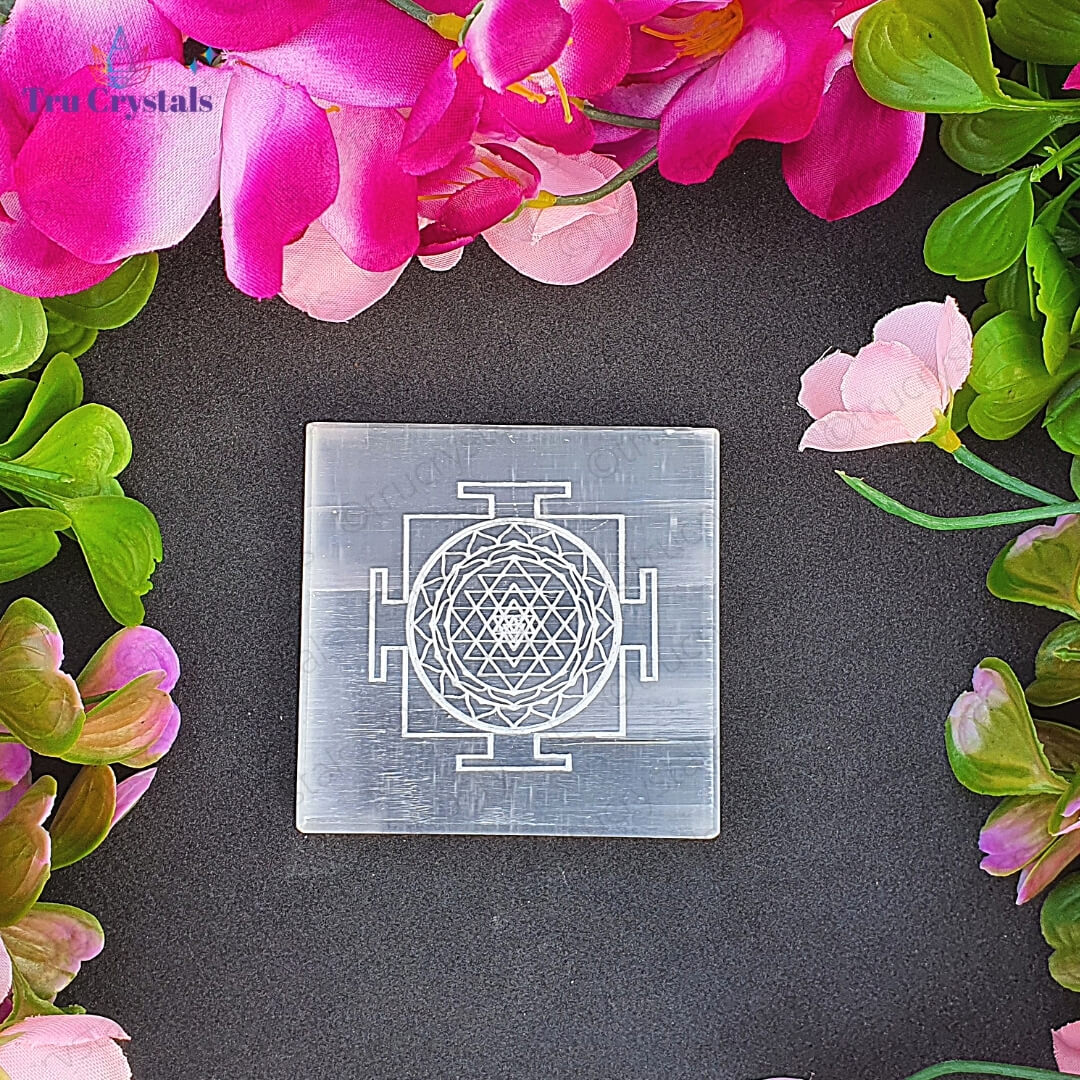 Bracelet Charging Selenite Plate- Sri Chakra