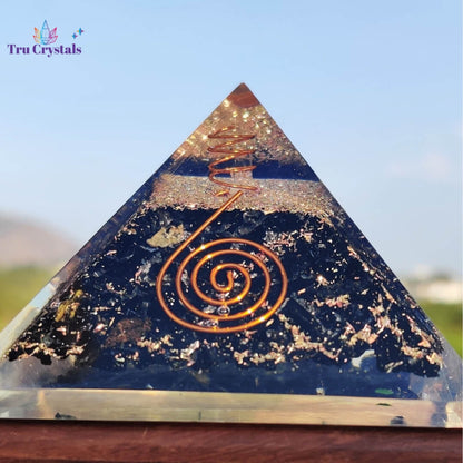 Black Tourmaline Orgonite Pyramid For Evil Eye Protection