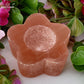 Flower Orange selenite candle holder