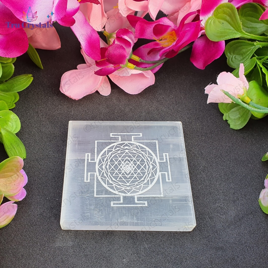 Bracelet Charging Selenite Plate- Sri Chakra