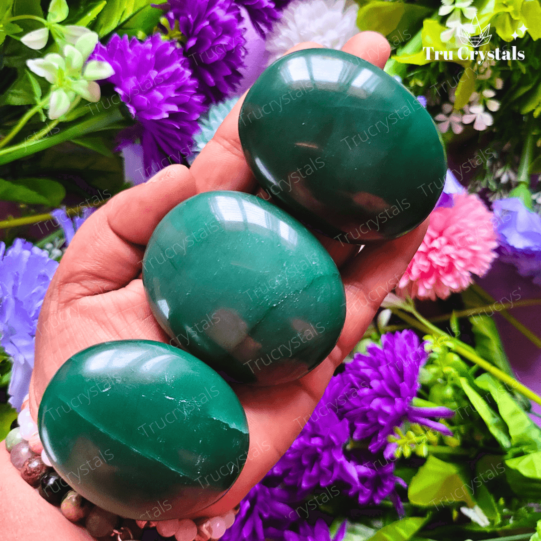 Natural Green Jade Palm Stone