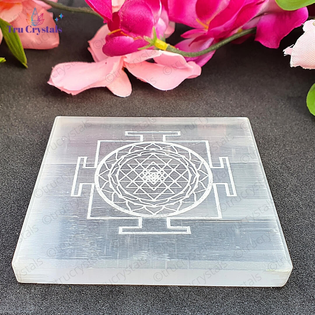 Bracelet Charging Selenite Plate- Sri Chakra