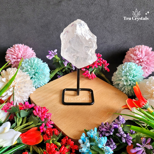 Clear Quartz Rough Display Stand- (Certified)