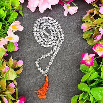 Clear Quartz mala /Sphatik mala : For Strength and Clarity
