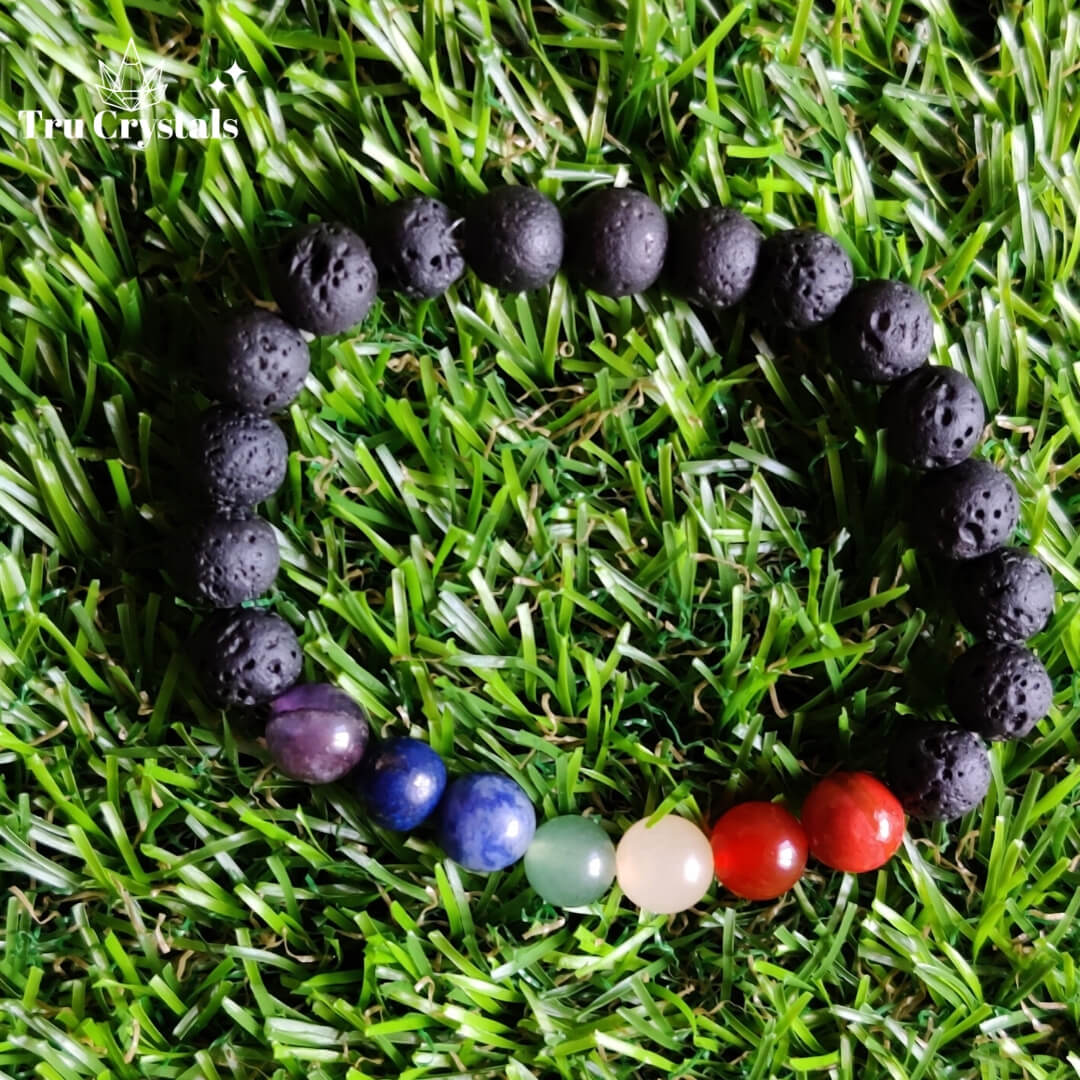 7 Chakra Lava Stone Bracelet