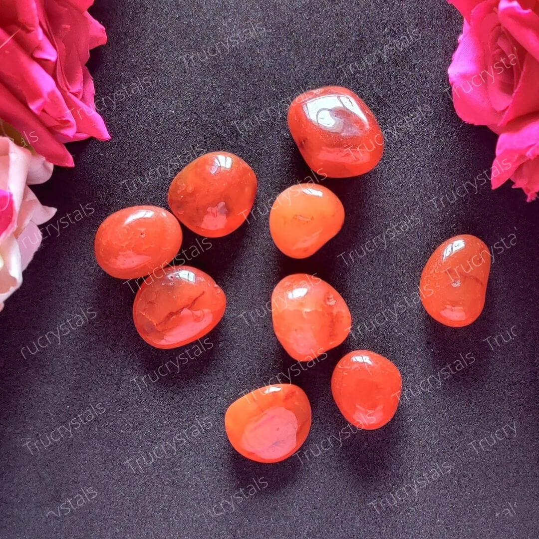Red Carnelian Tumbled Stones ( Pack of 4 stones)