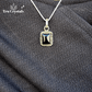Sterling Silver Black Tourmaline Pendant-Square