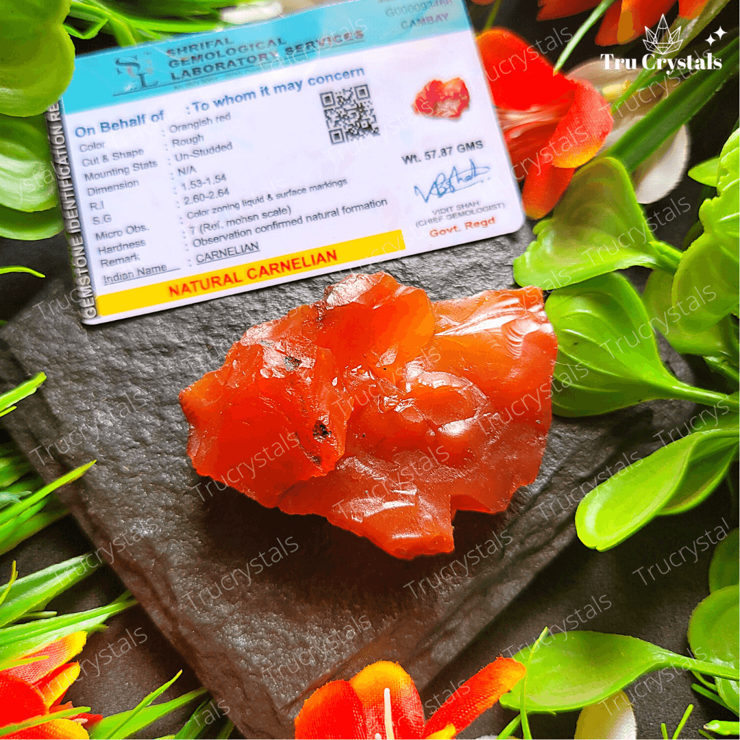 Red carnelian Rough Stone (Certified)