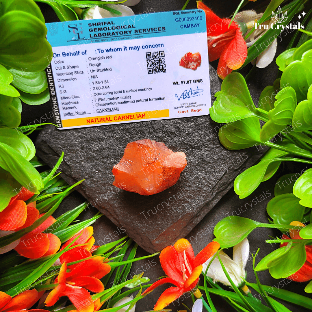 Red carnelian Rough Stone (Certified)