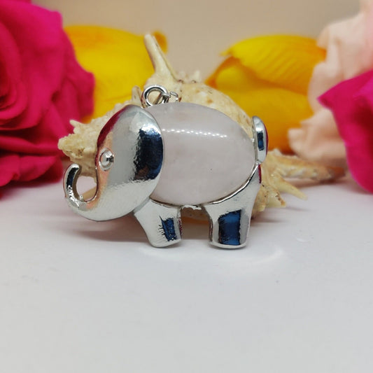 Rose Quartz -Elephant pendant