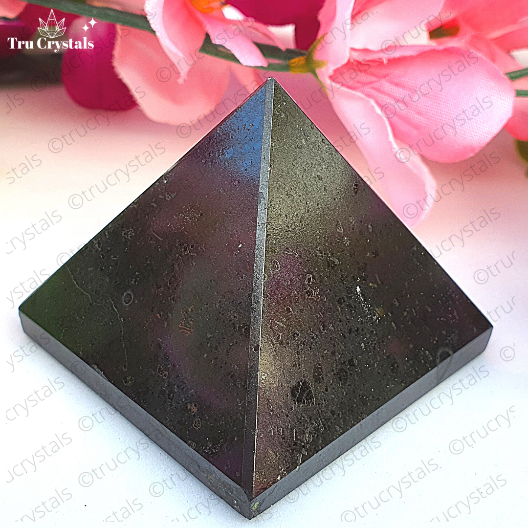Black Tourmaline Crystal Pyramid For Protection