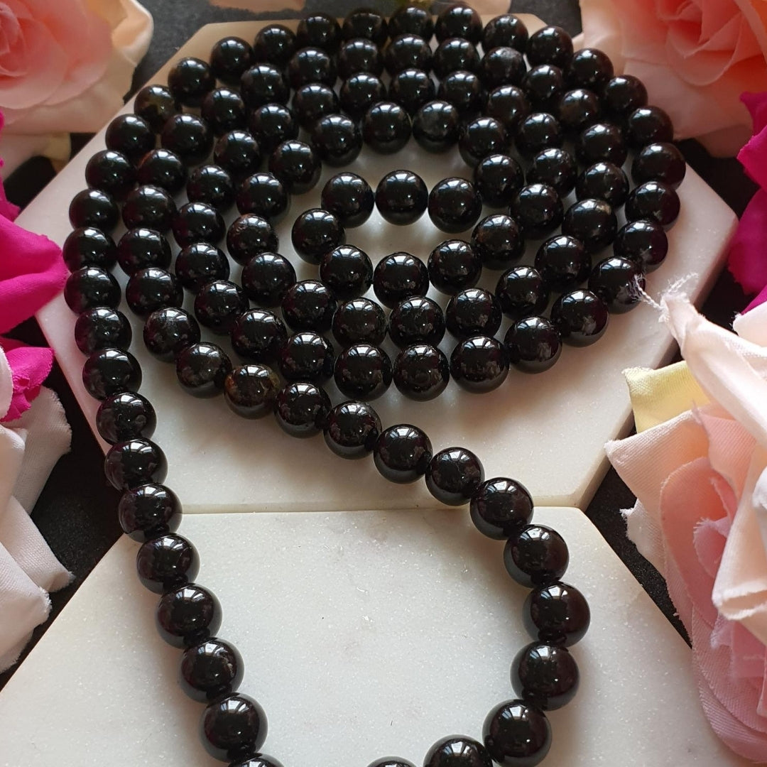 Black Tourmaline Japa Mala: For Protection From Evil Eye