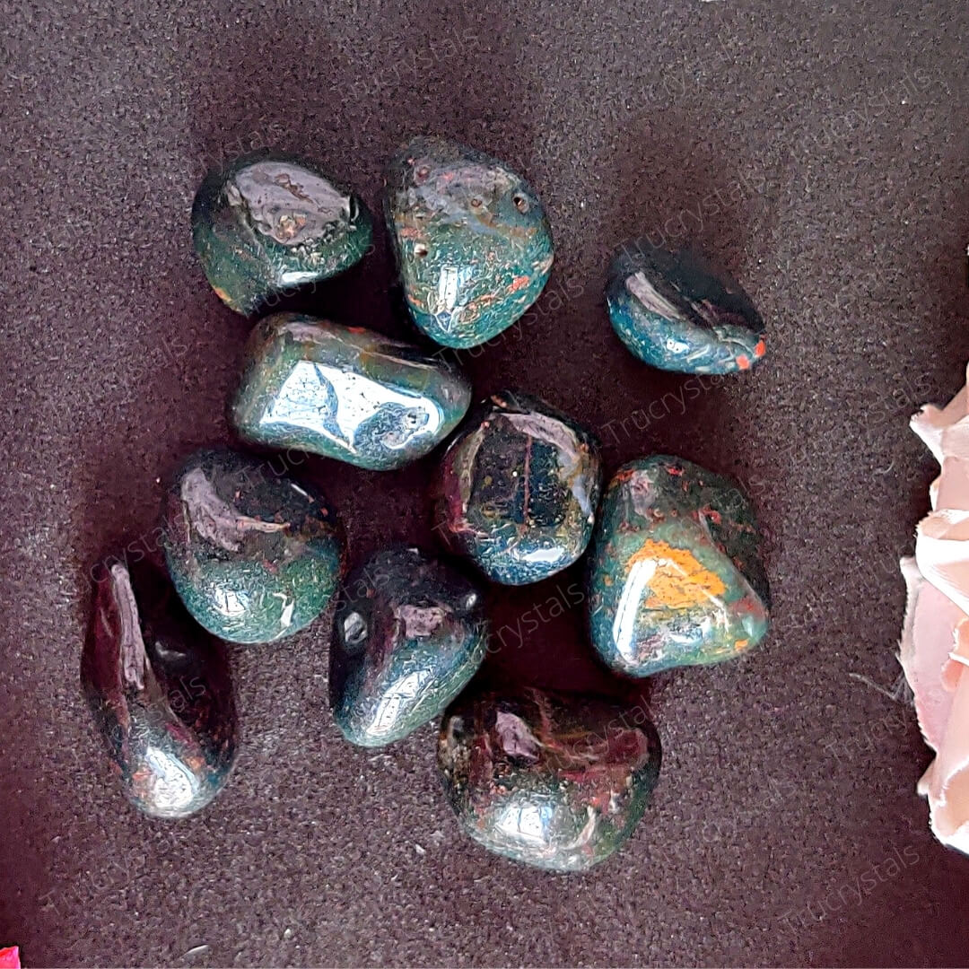 Blood Stone Tumble stones (Pack of 4 stones)