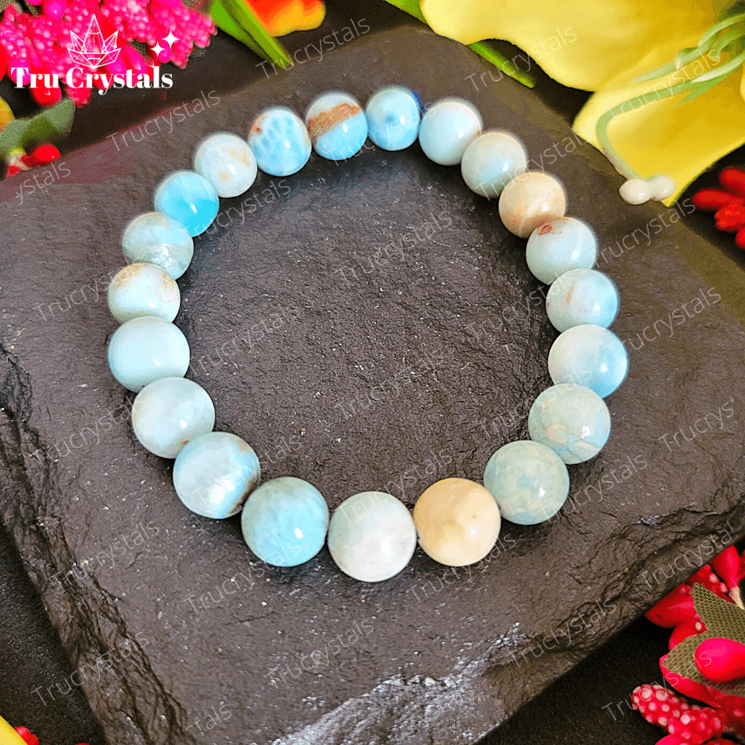 Natural Larimar Bracelet For Deep Healing (certified)