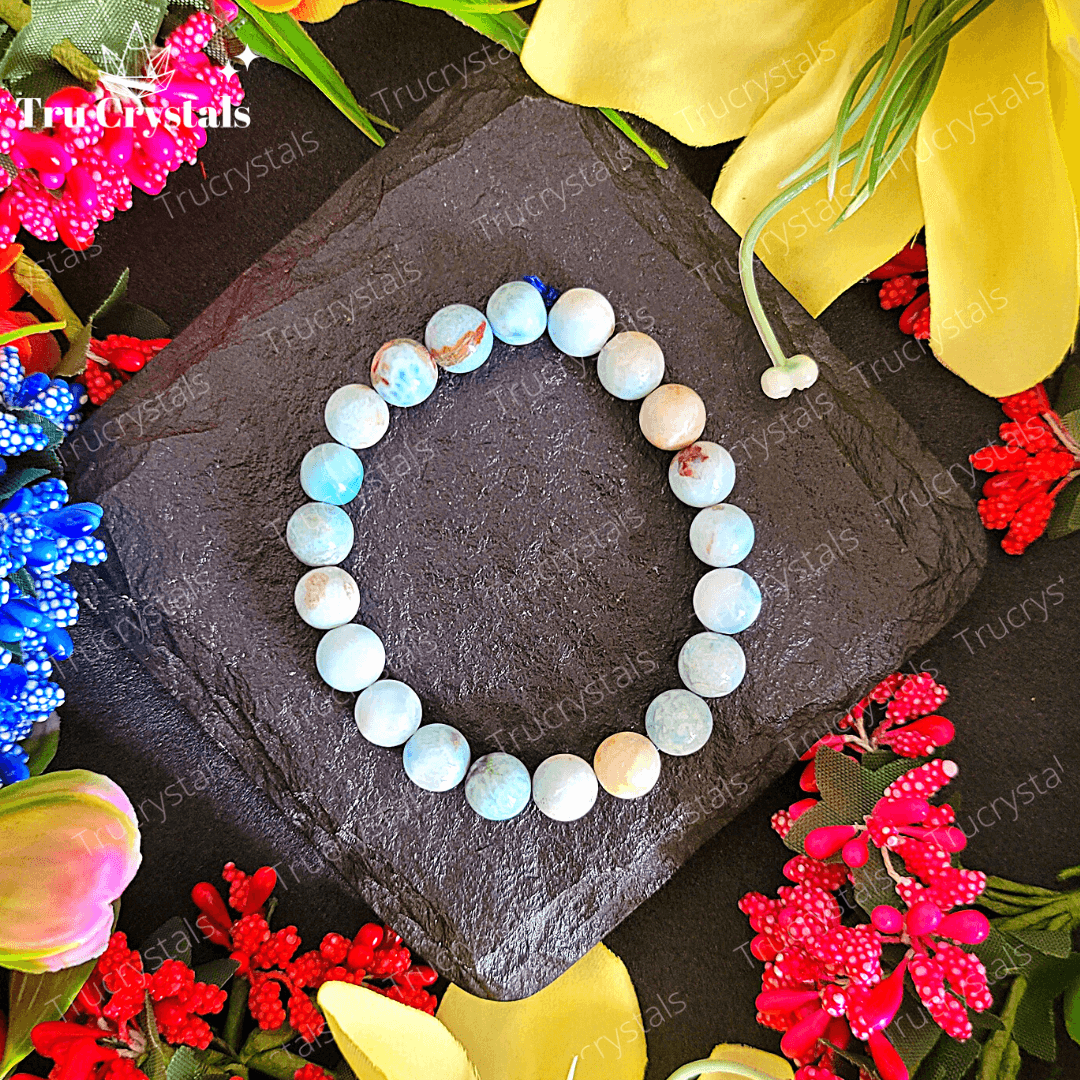 Natural Larimar Bracelet For Deep Healing (certified)