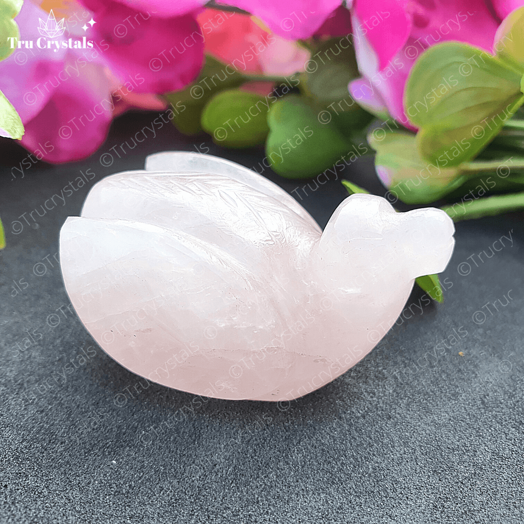 Mandarin Rose Quartz Ducks- To attract love and Passion