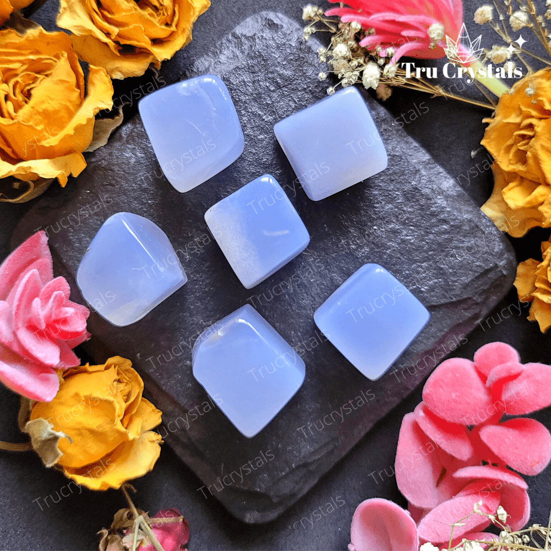 Blue Chalcedony Tumbles (Pack of 2)