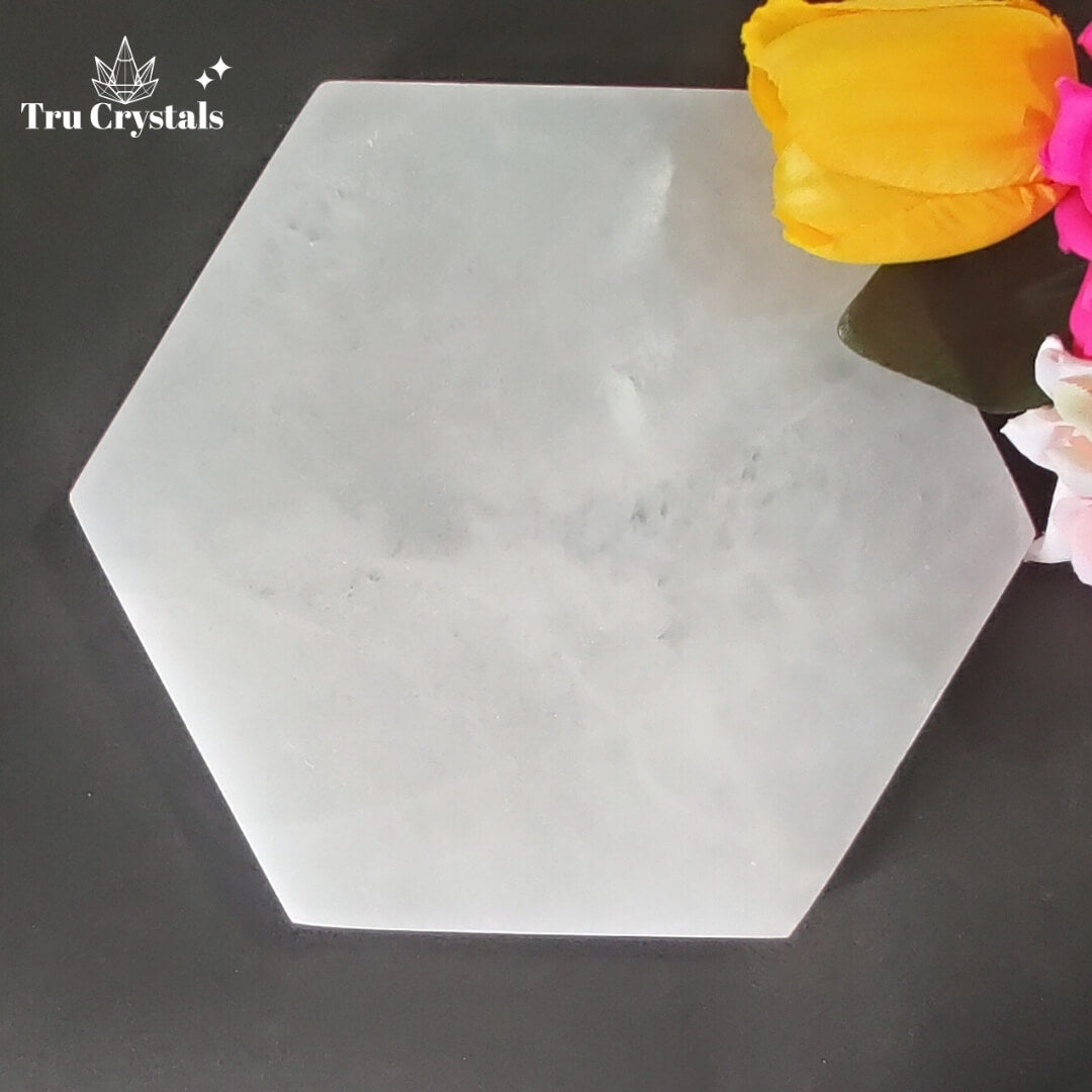 Selenite Charging Plate: Hexagon (6x6 Inches)