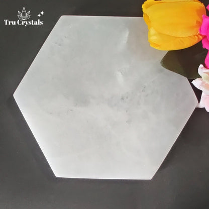Selenite Charging Plate: Hexagon (6x6 Inches)