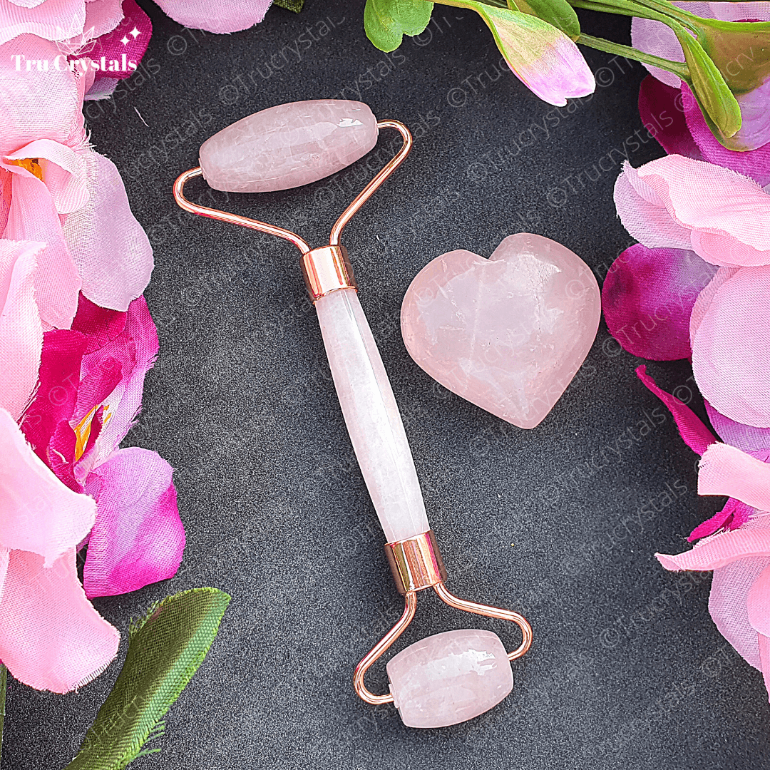 Rose Quartz Roller and Heart